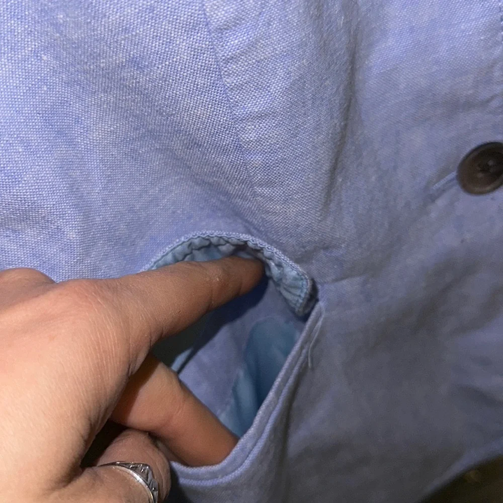 Light Blue J Crew Linen Blazer - Picture 4 of 6